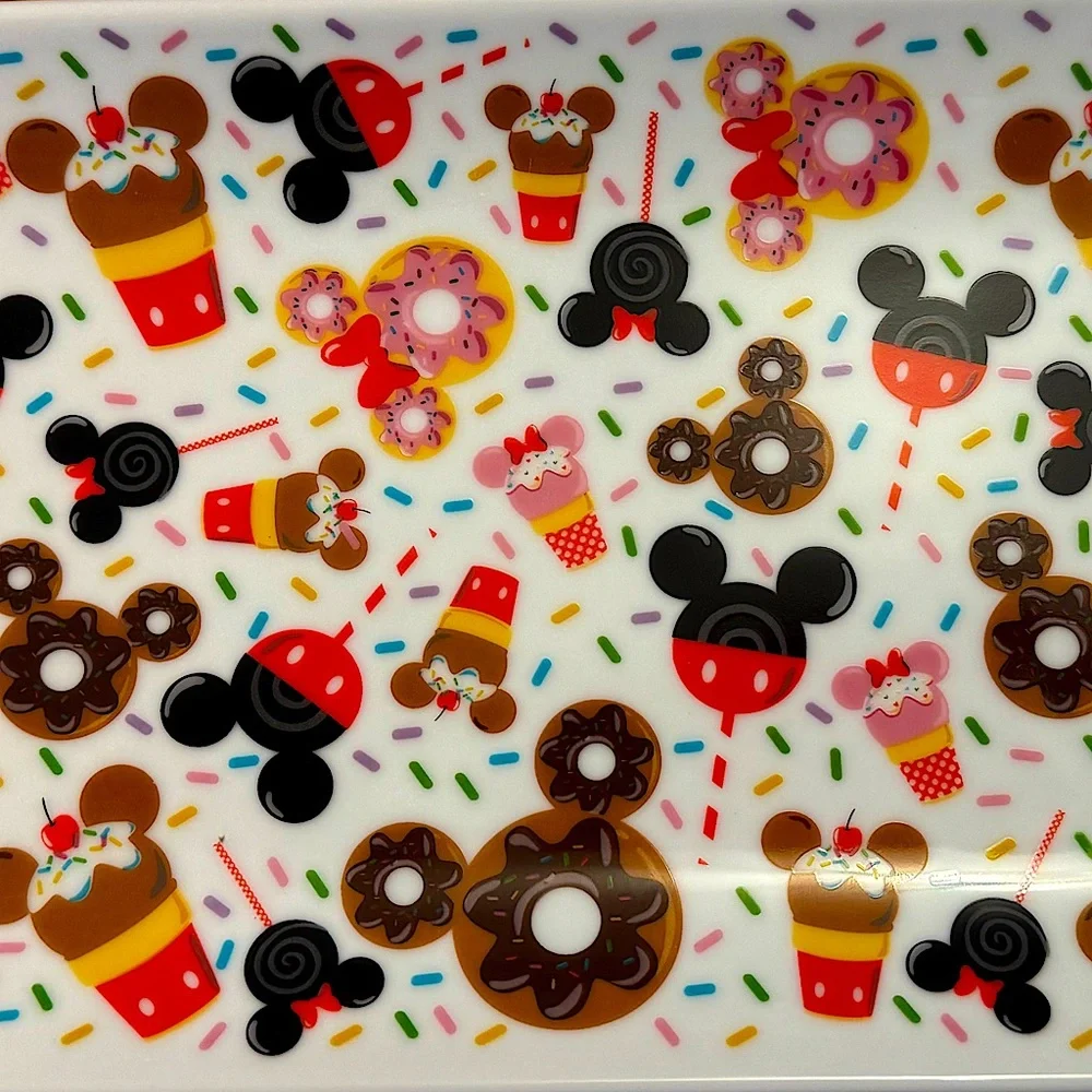 Disney Parks Treats White Rectangular Serving Tray Mickey Mouse Snacks Sprinkles